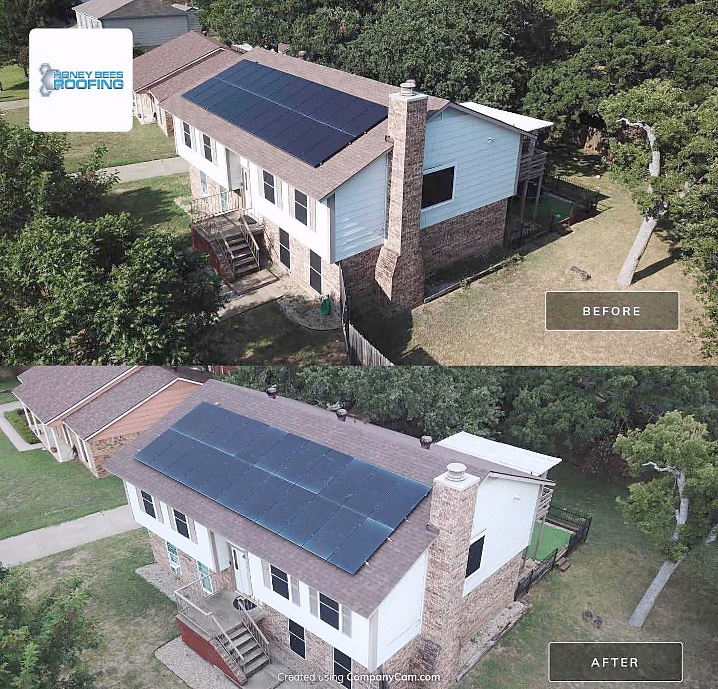 Solar Panel Installation by Honey Bees Roofing