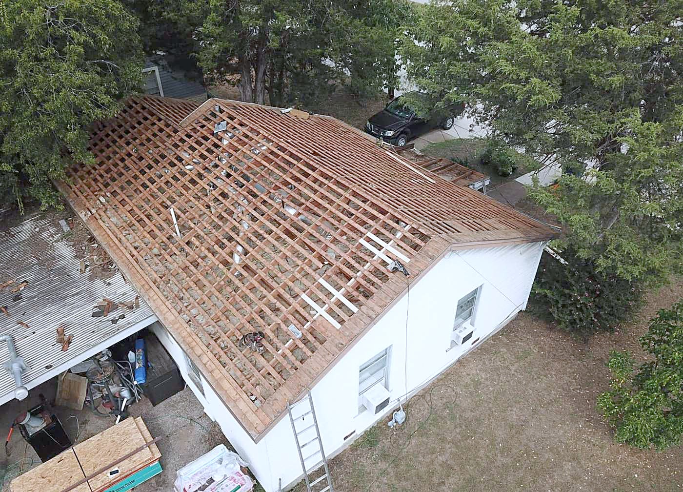 Honey Bees Roofing crew at work